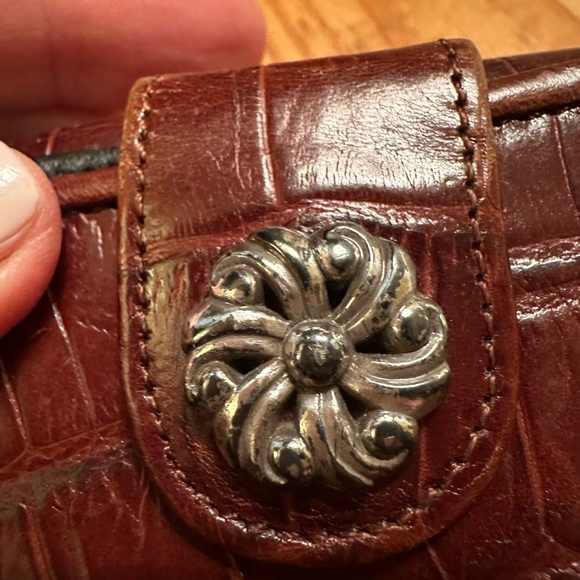 Brighton Brown Black Leather Wallet with Silver Hardware - Picture 2 of 8